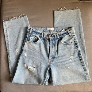 Annie Bing Gavin Jeans Distressed Fray Hem